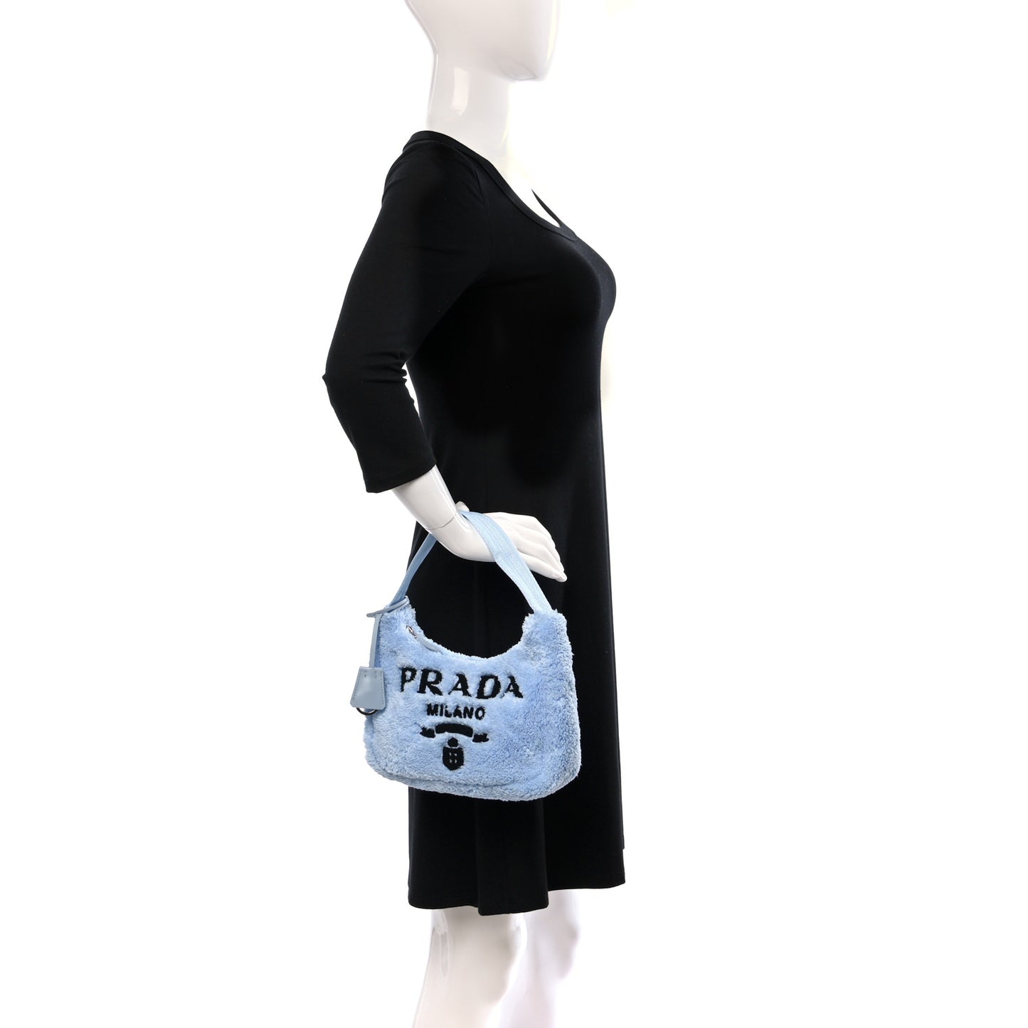 Terry Cloth Mini Re-Edition 2000 Bag Celeste Black