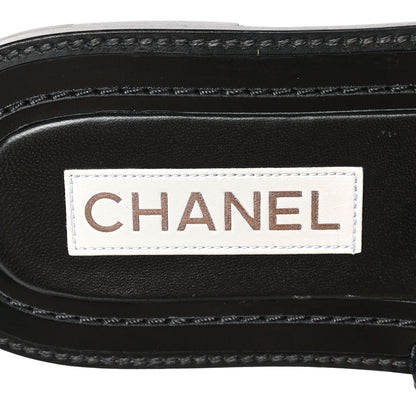 Chanel Raffia Crystal CC Mules Sandals 38.5 Black 7 of 9