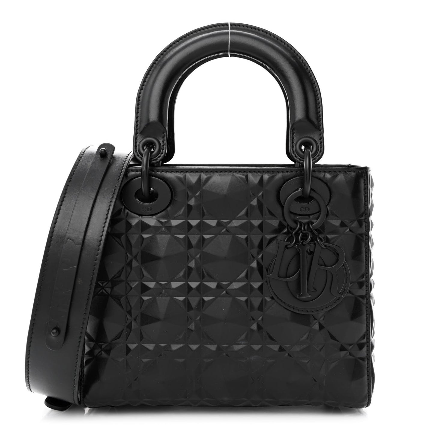 Calfskin Cannage Diamond My ABCDior Lady Dior Black