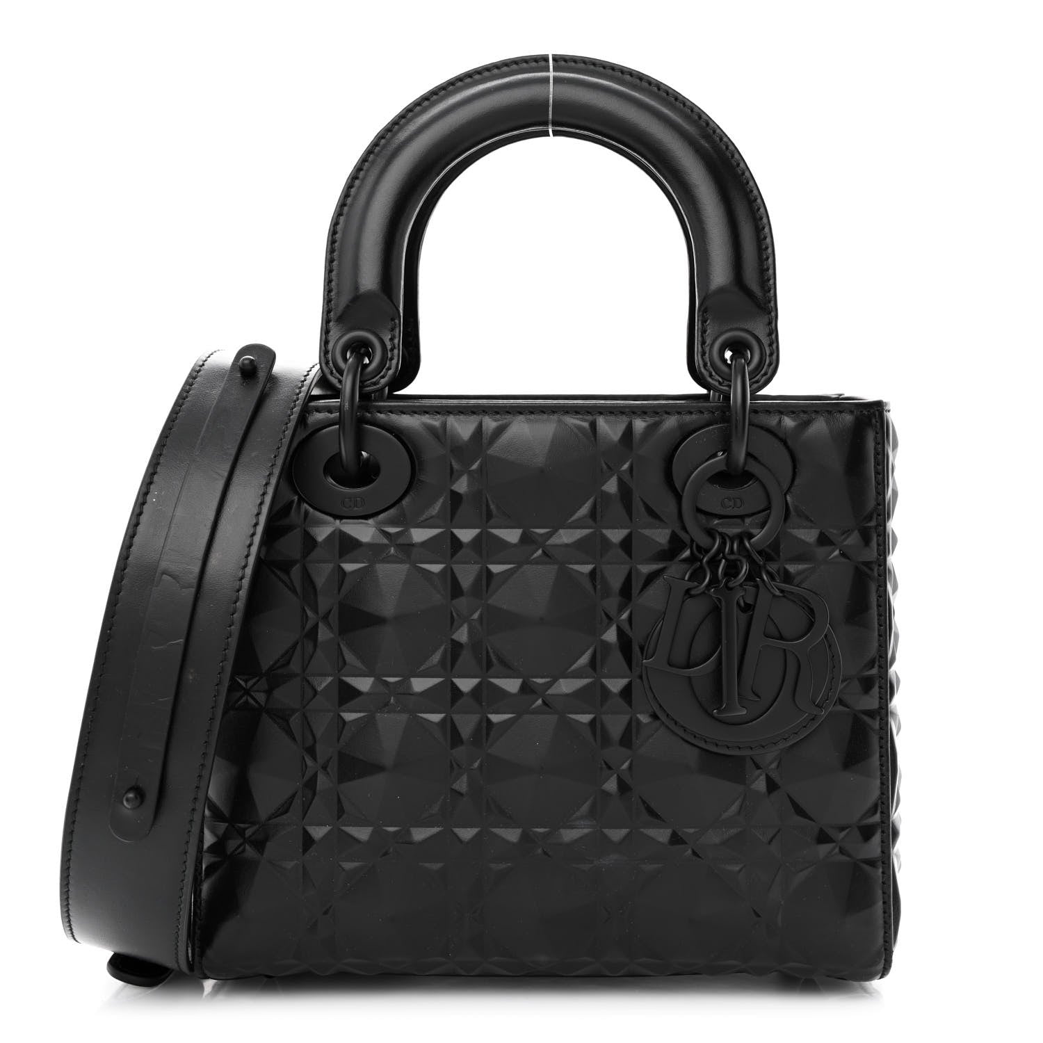 Christian Dior Calfskin Cannage Diamond My ABCDior Lady Dior Black 1 of 11