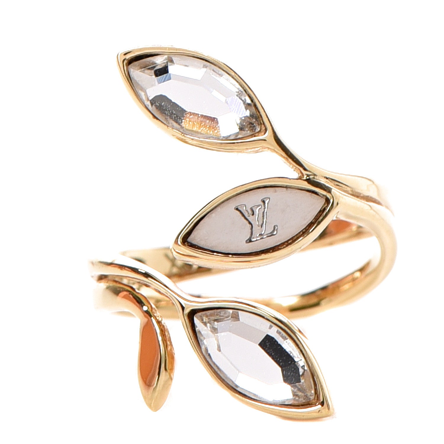 Louis Vuitton Crystal Wish Bone Ring XS Gold 1 of 5