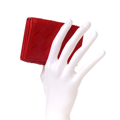 Bottega Veneta Nappa Intrecciato Trifold Wallet Red 2 of 7