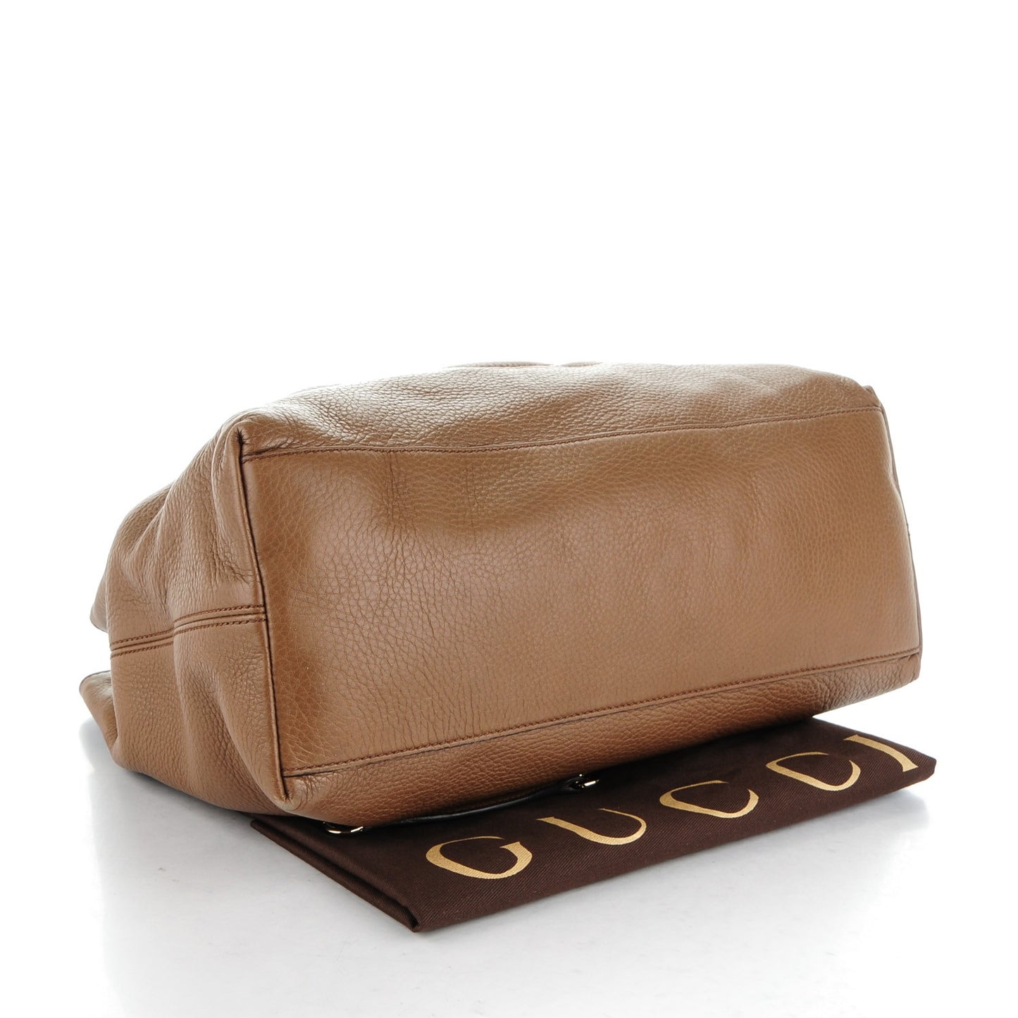 Pebbled Calfskin Medium Soho Chain Shoulder Bag Maple Brown
