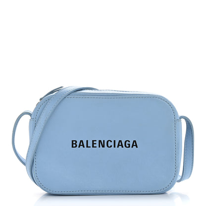 Balenciaga Calfskin XS Everyday Camera Bag Baby Blue Black 1 of 12