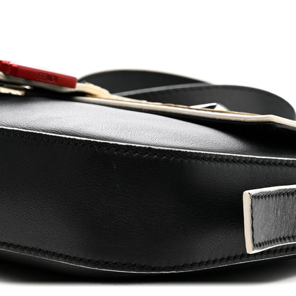 Fendi Vitello Dolce Elite Monster Eyes Bi-Color Baguette Black Yellow 20 of 21