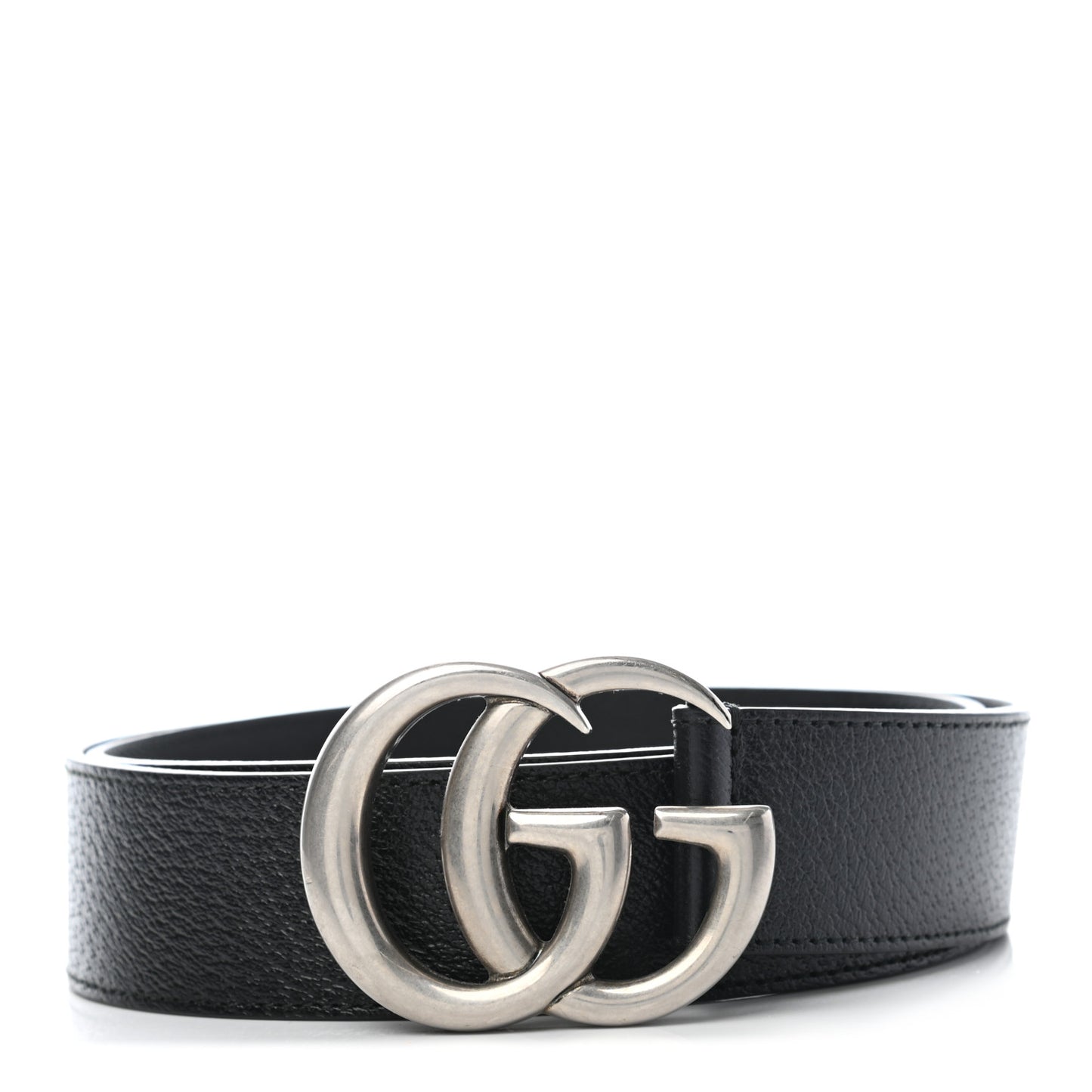 Textured Dollar Calfskin Nickel Double G 40mm Belt 95 38 Black