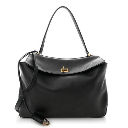 Balenciaga Natural Smooth Calfskin Medium Rodeo Top Handle Handbag Black 1 of 9