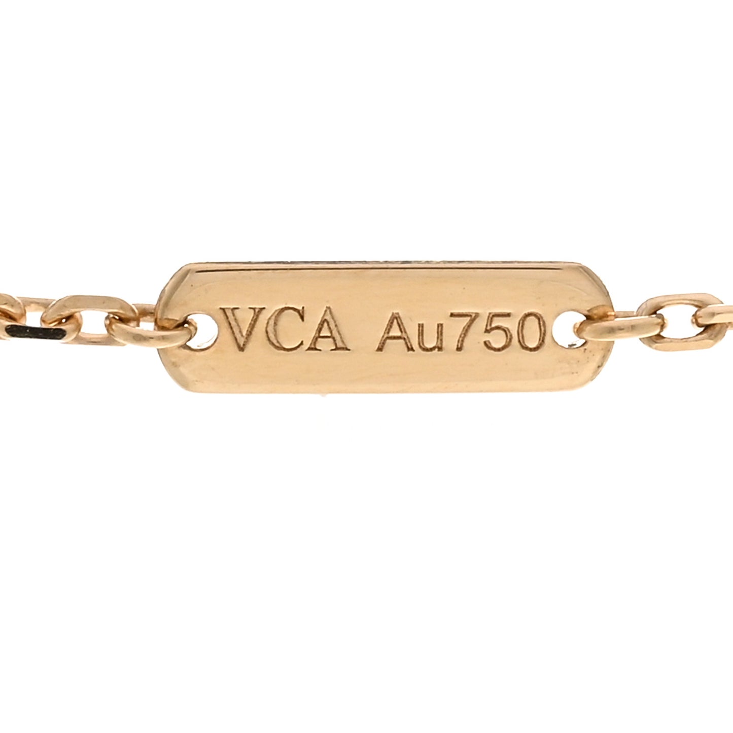 18K Yellow Gold Guilloche Vintage Alhambra Pendant Necklace