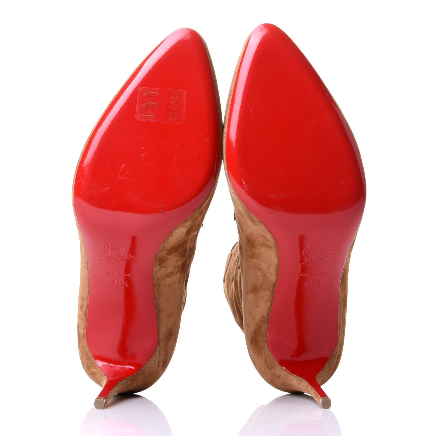 Christian Louboutin Veau Velours French Tutu Button Ankle Boot 41.5 Tan 7 of 9