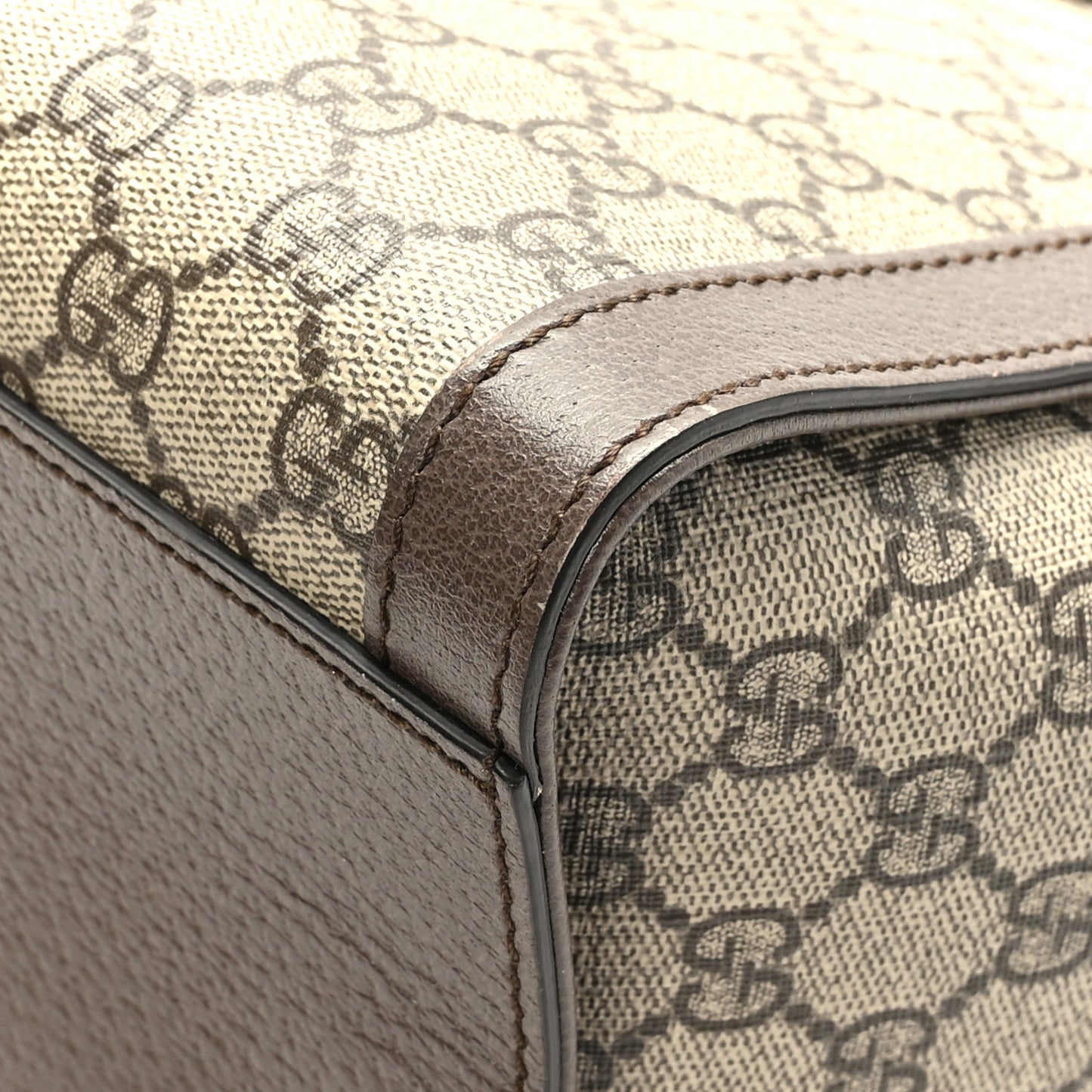 GG Supreme Monogram Web Medium Ophidia Tote Bag Brown