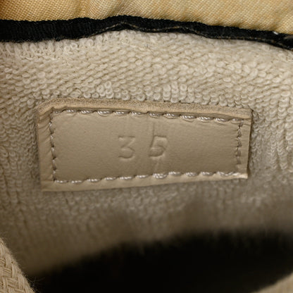 Gucci Moire Fabric Nubuck Web Womens Screener Sneakers 35 Cinnamon Dusty Milk New Lavender 8 of 9