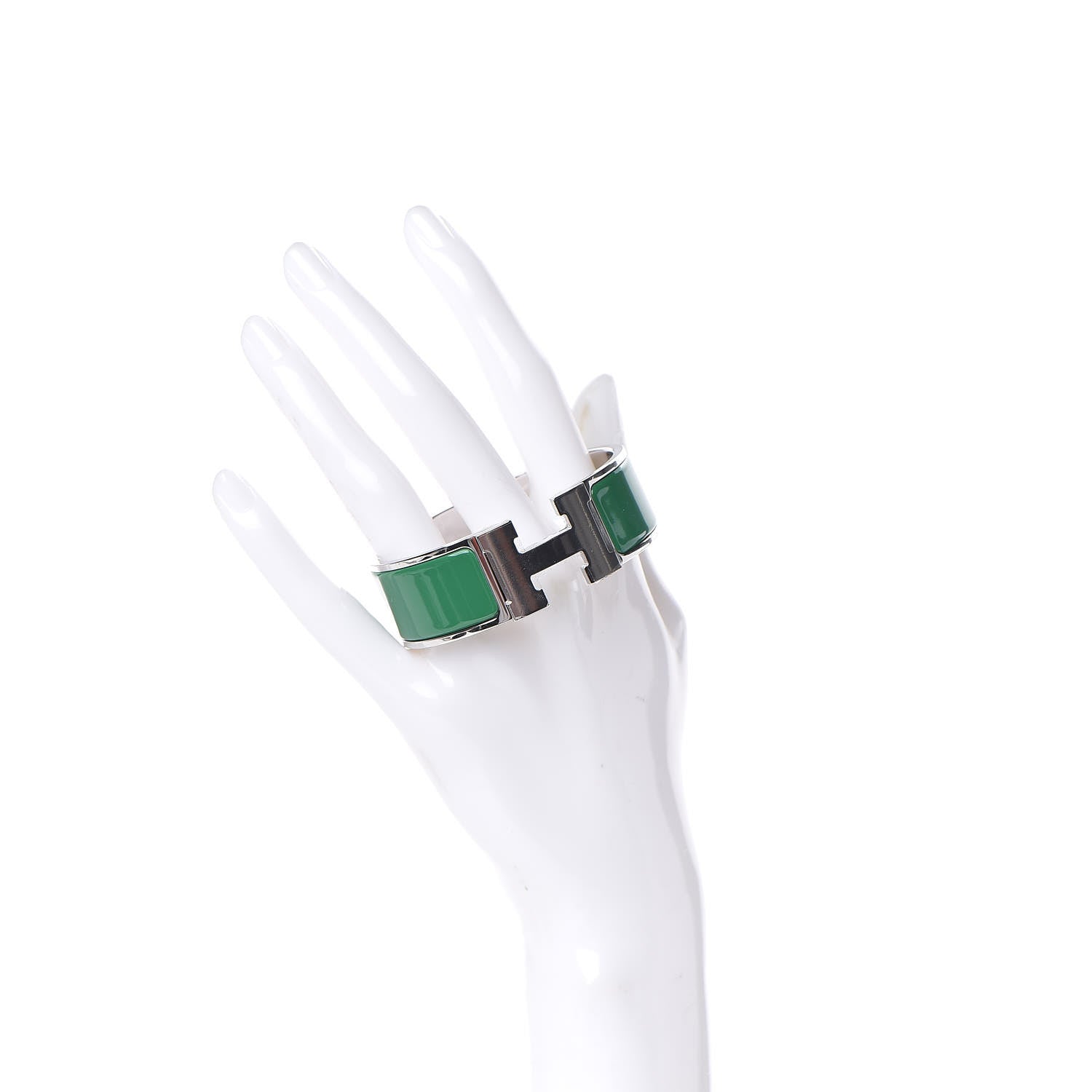 Hermes Enamel Wide Clic Clac H Bracelet PM Vert Sapin 2 of 5