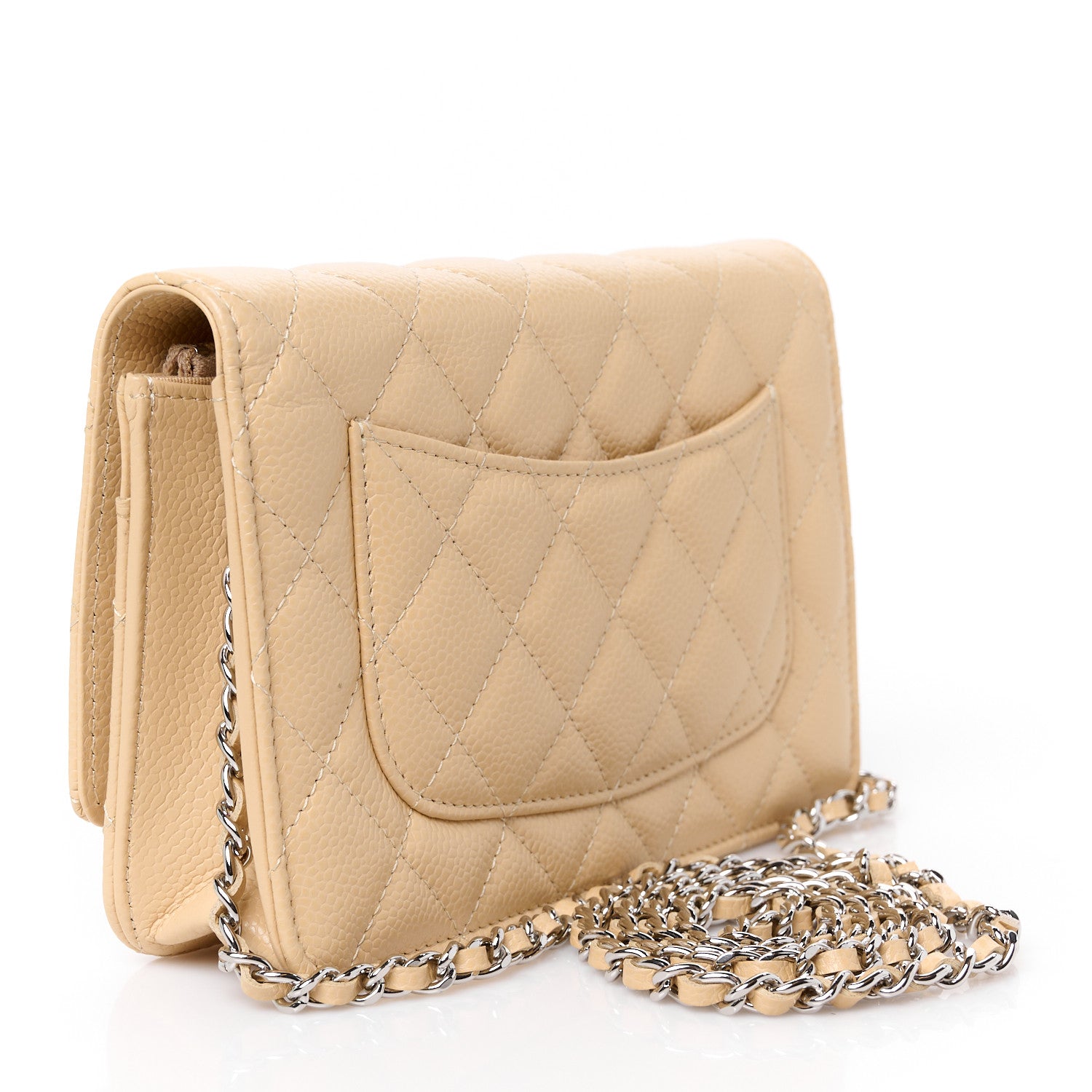 Chanel Caviar Quilted Wallet on Chain WOC Beige 3 of 11