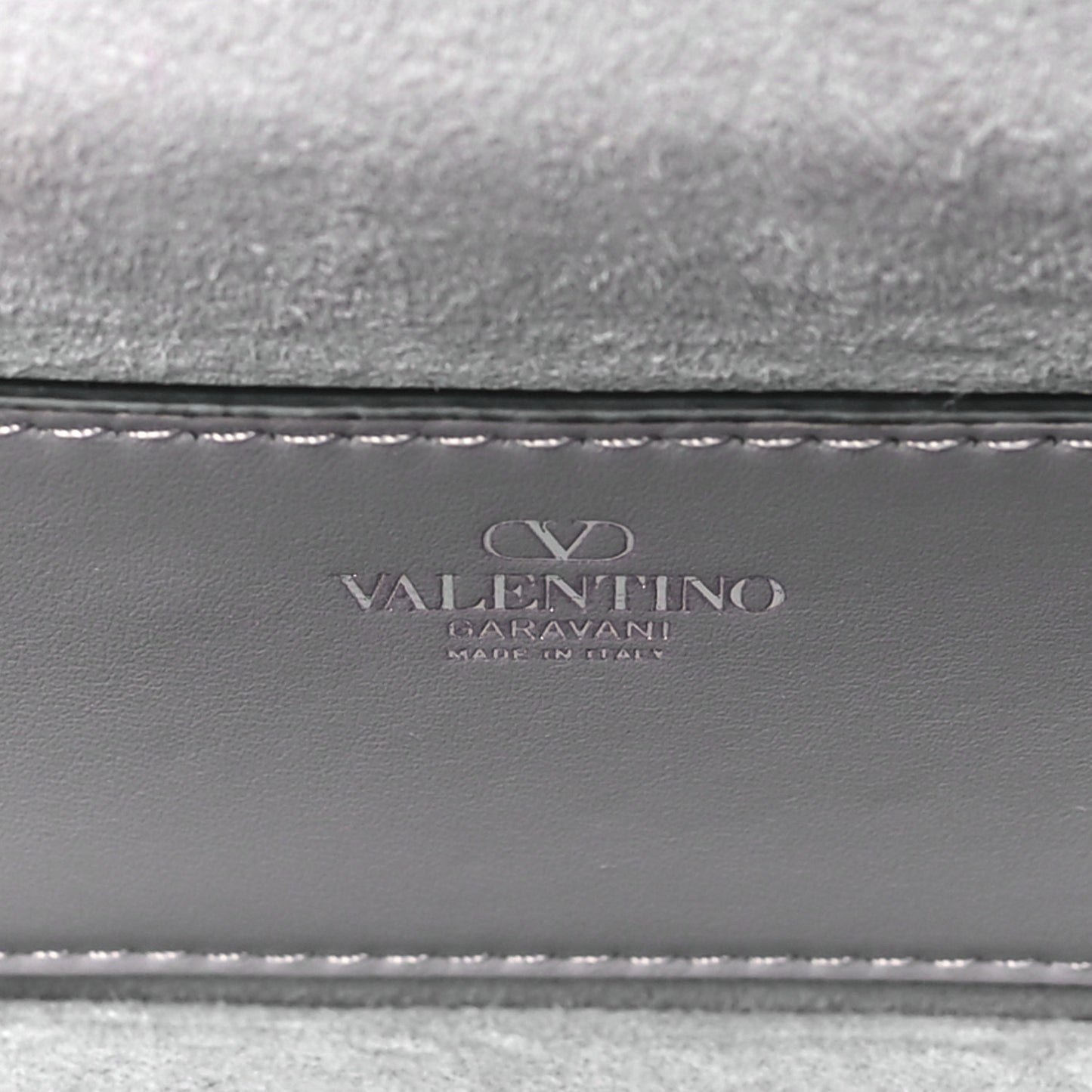 Crystal Nappa Enamel Vlogo Small Loco Shoulder Bag Silver
