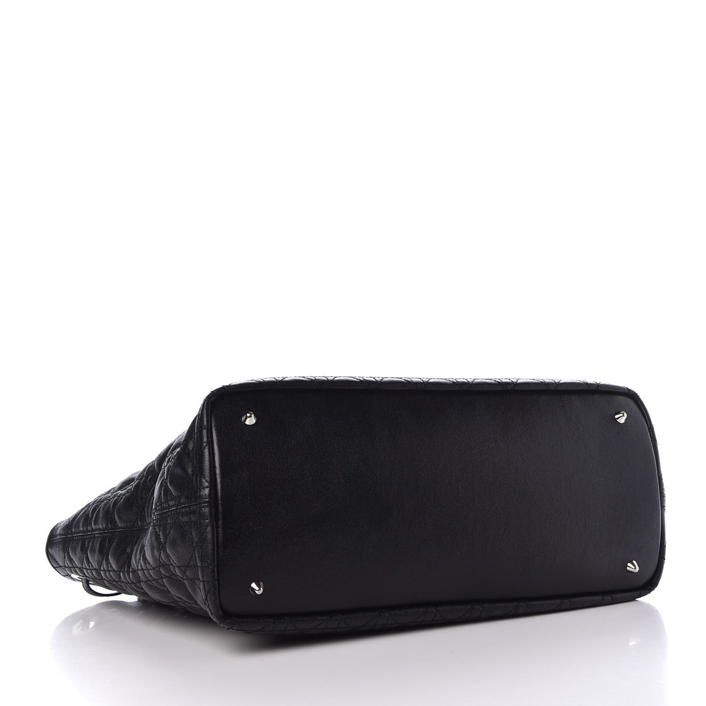 Coated Canvas Cannage Large Panarea Tote Black