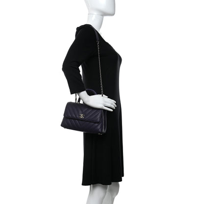 Chanel Caviar Lizard Embossed Chevron Quilted Mini Coco Handle Flap Purple 2 of 11