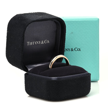 Tiffany Platinum 18K Rose Gold 4mm Together Milgrain Wedding Band Ring 60 9 6 of 6