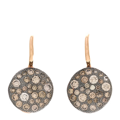 Pomellato 18K Rose Gold Brown Diamond Sabbia Disc Earrings 1 of 5