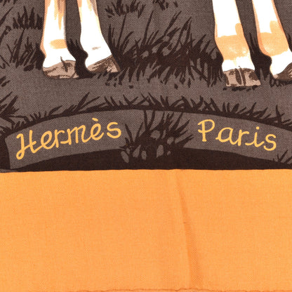 Hermes Cashmere Silk Les Girafes Shawl 140 2 of 6