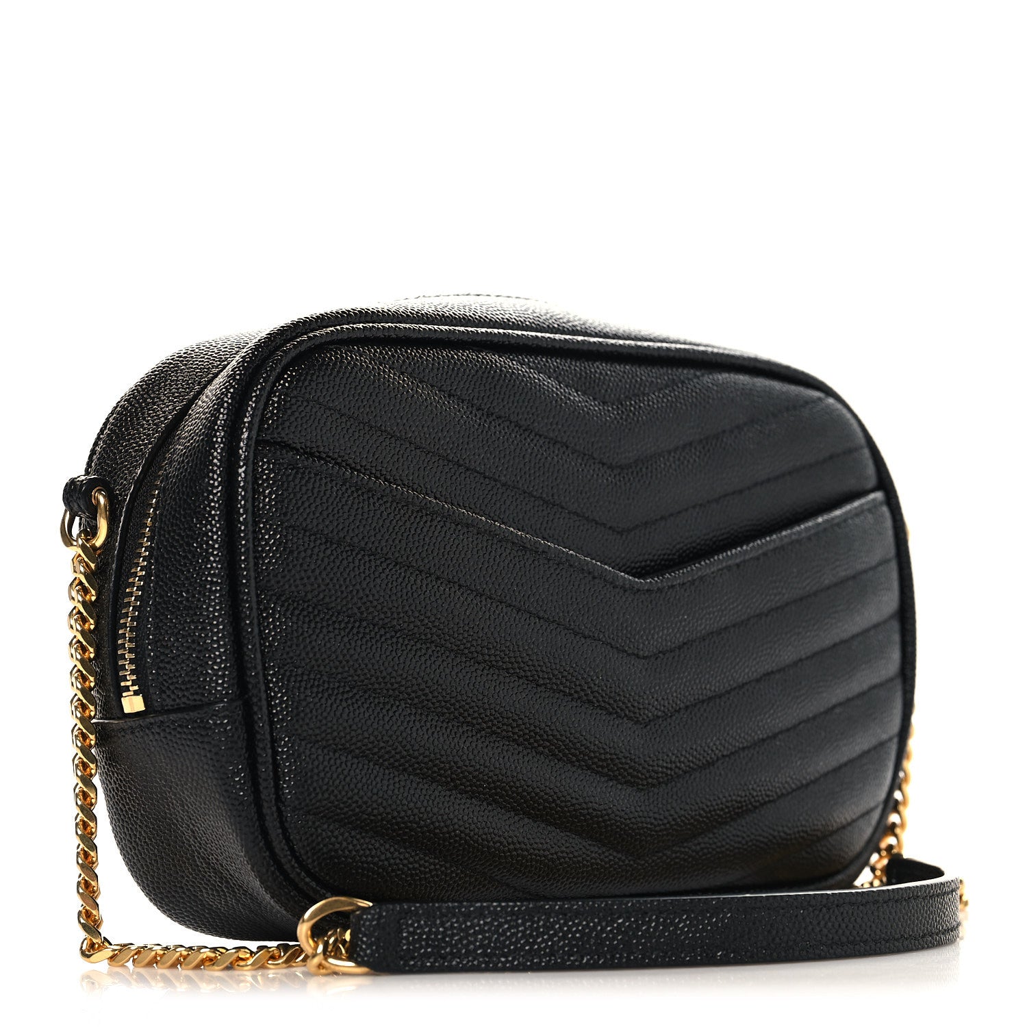 Saint Laurent Grain De Poudre Matelasse Monogram Mini Lou Camera Bag Black 3 of 11