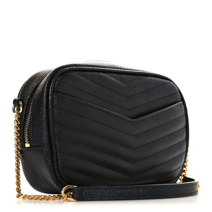 Saint Laurent Grain De Poudre Matelasse Monogram Mini Lou Camera Bag Black 3 of 11