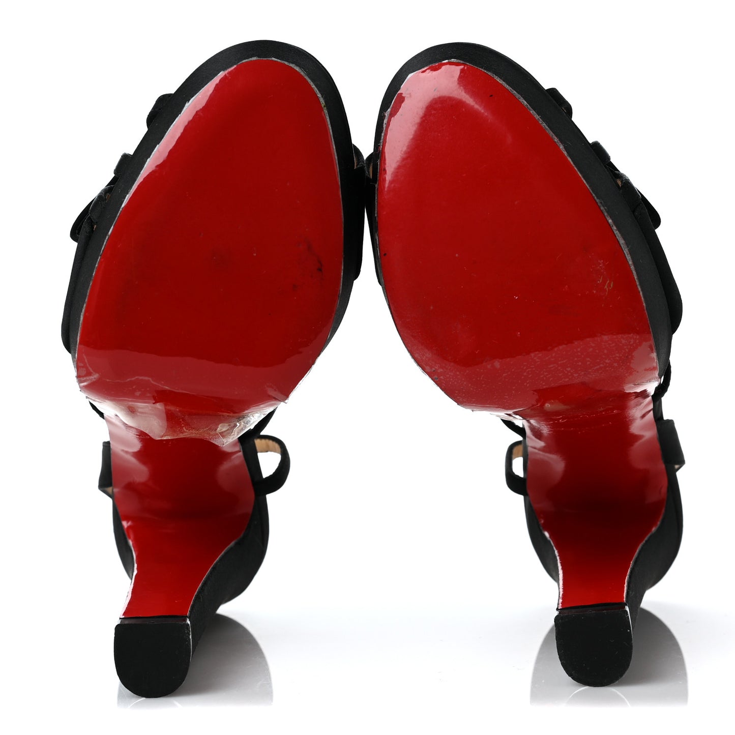 Satin Disconoeud Platform Sandals 37 Black