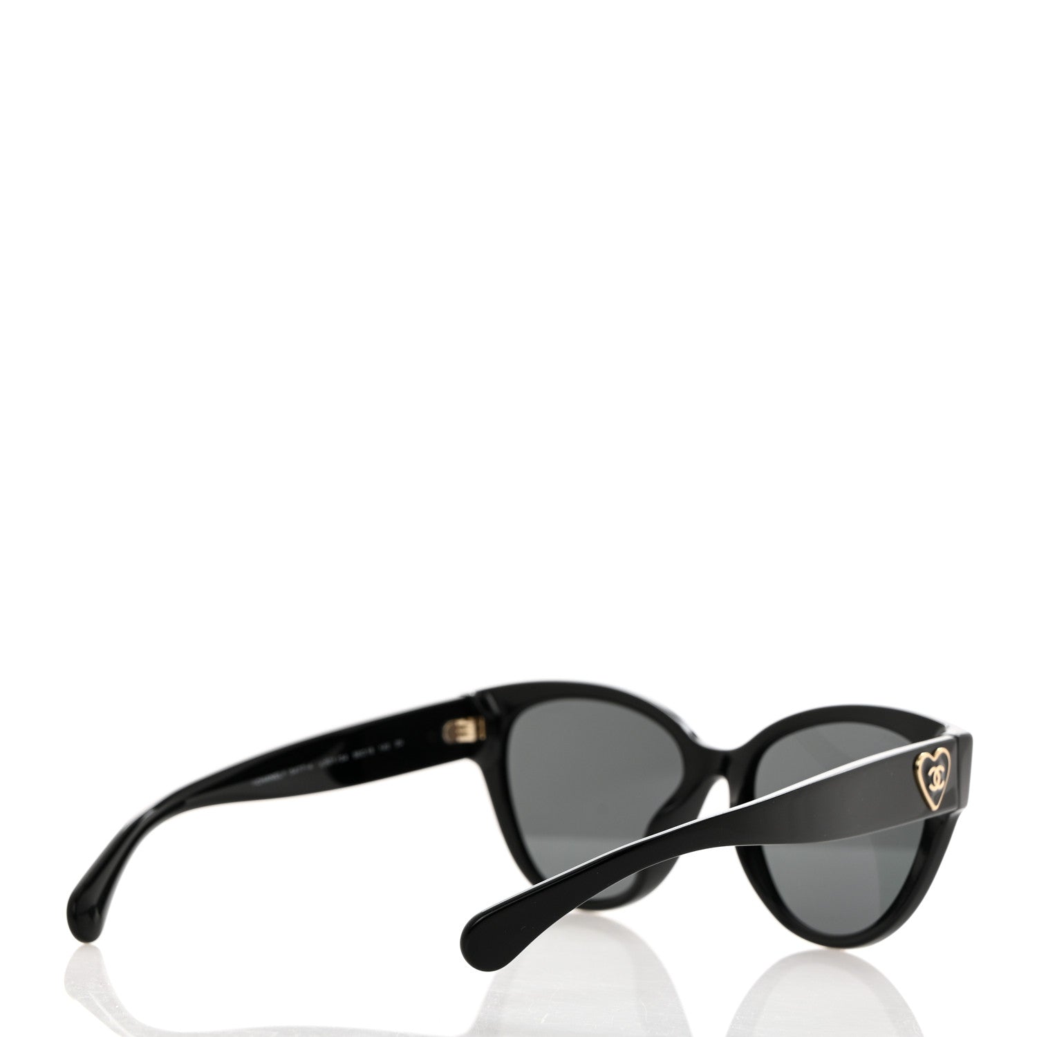 Chanel Acetate Enamel Heart Butterfly Sunglasses 5477-A Black 4 of 7