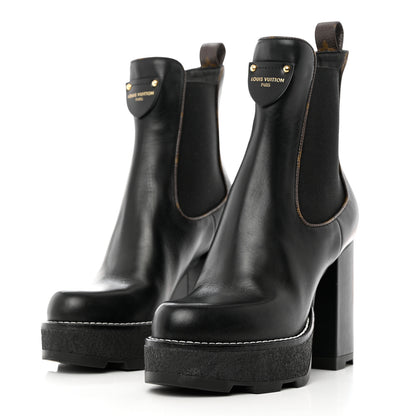 Louis Vuitton LV BEAUBOURG ANKLE BOOT 36.5 Black 3 of 10