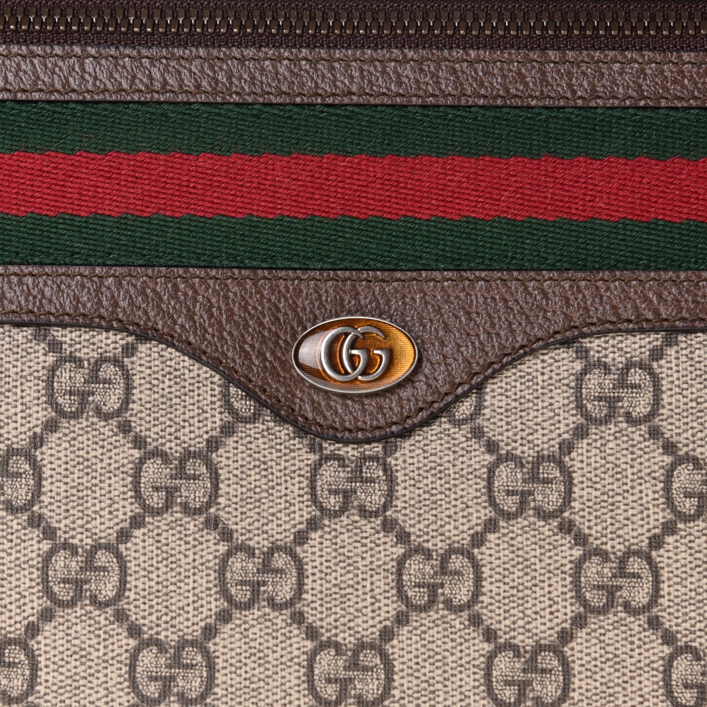 GG Supreme Monogram Web Small Ophidia Documents Holder Beige New Acero
