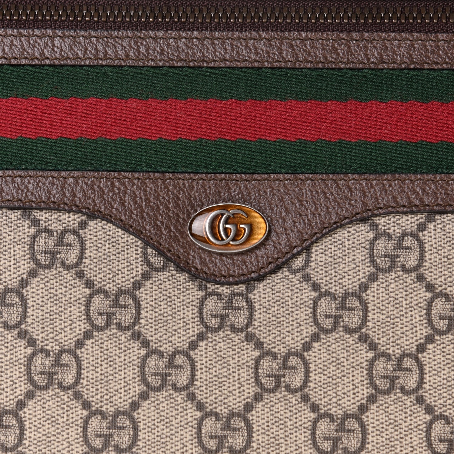 Gucci GG Supreme Monogram Web Small Ophidia Documents Holder Beige New Acero 10 of 10