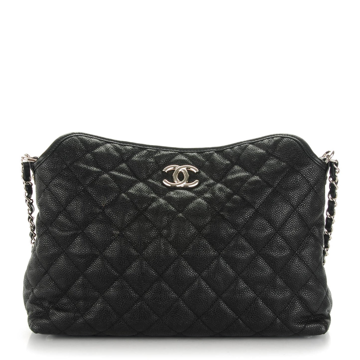 Caviar Quilted French Riviera Hobo Black
