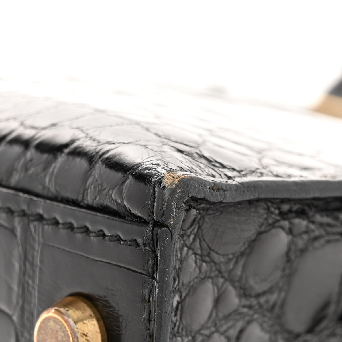 Shiny Alligator Kelly Sellier 28 Black