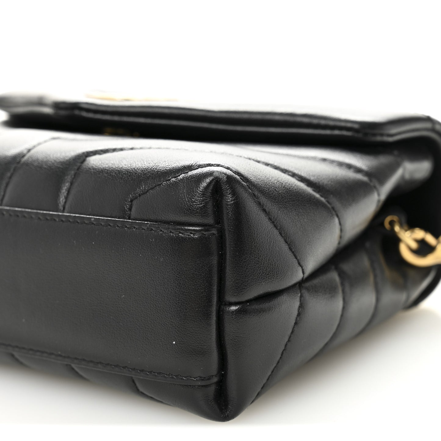 Calfskin Y Quilted Monogram Toy Loulou Crossbody Bag Black