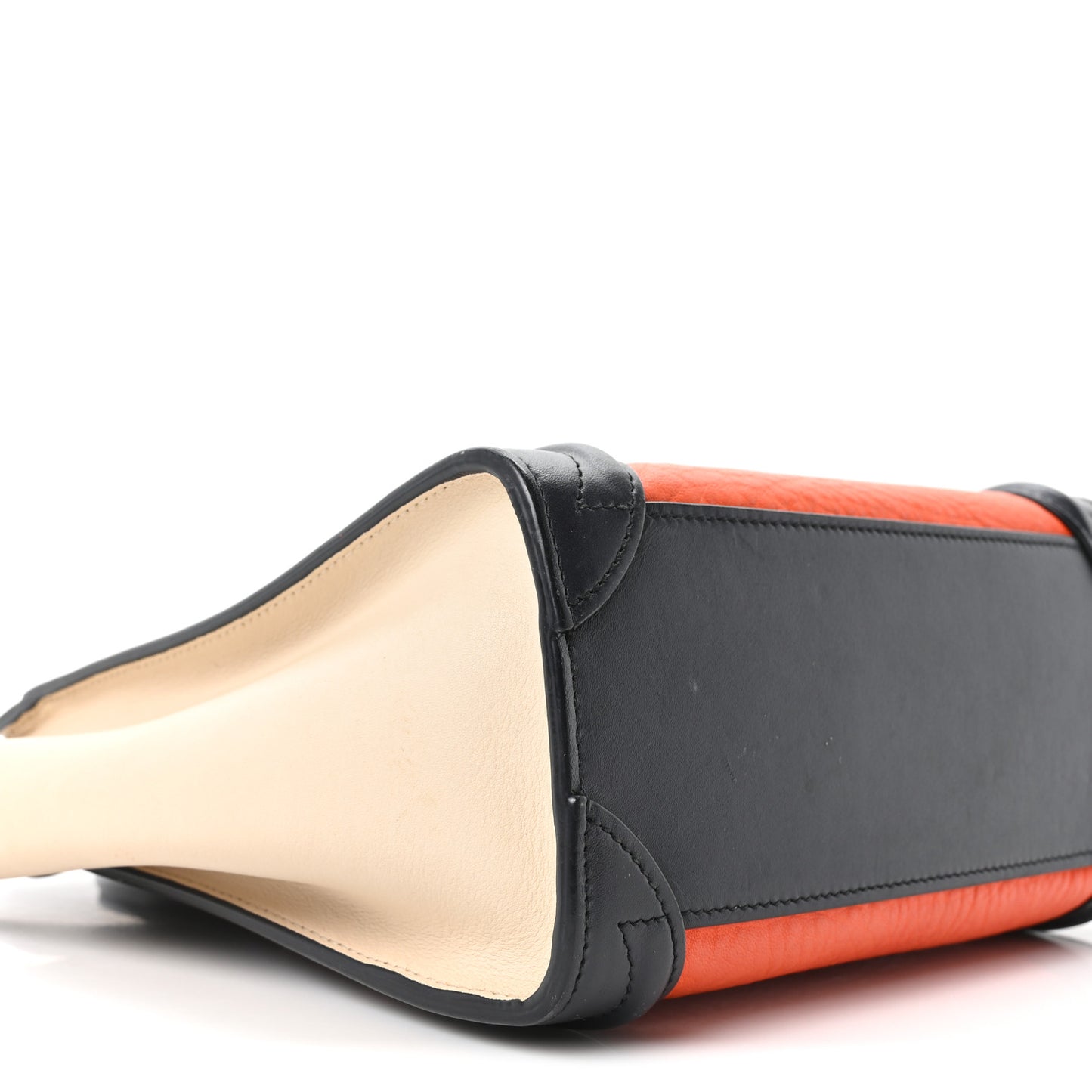 Elephant Calfskin Nano Tri-Color Luggage Bright Orange