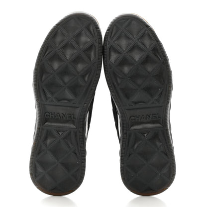 Chanel Suede Calfskin Mixed Fibers CC Sneakers 39 Black Dark Grey 5 of 9