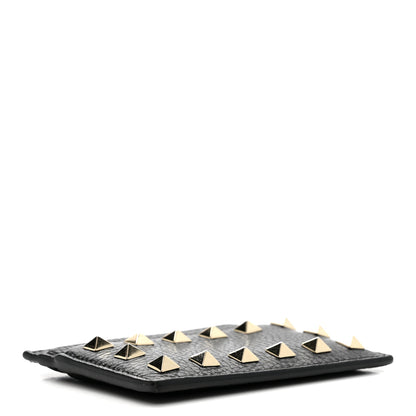 Valentino Garavani Pebbled Calfskin Rockstud Card Holder Black 4 of 7