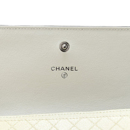 Chanel Calfskin Diamond Stitched Long Flap Wallet Ivory 7 of 10