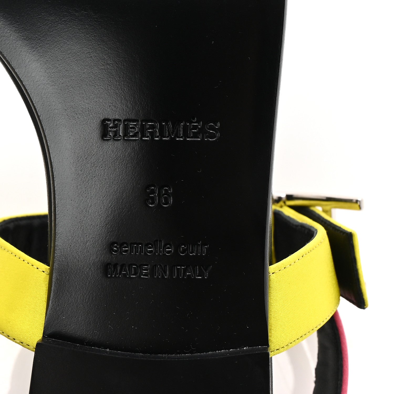 Hermes Satin Hapi Sandals 36 Multicolor 7 of 9