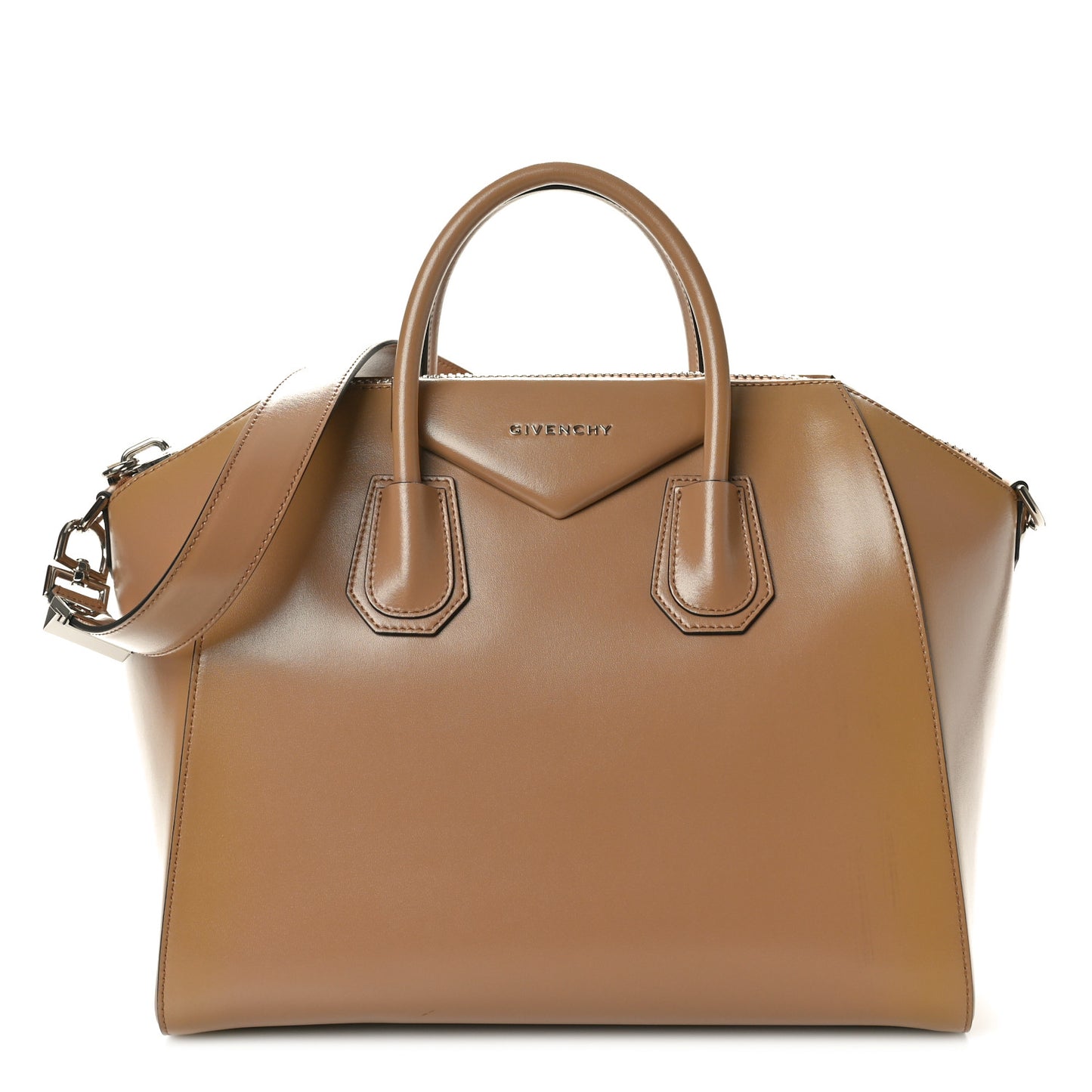 Shiny Lord Calfskin Medium Antigona Dark Beige