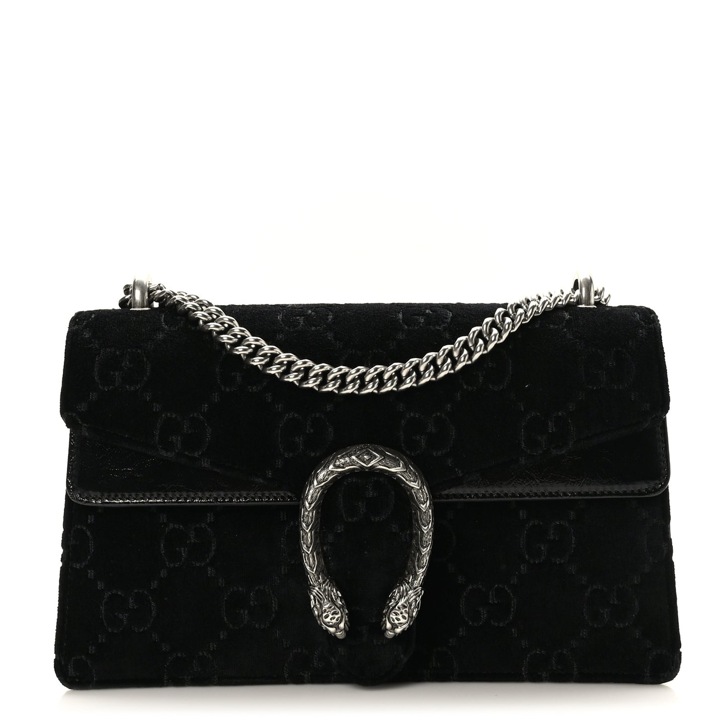 Velvet GG Monogram Small Dionysus Shoulder Bag Black