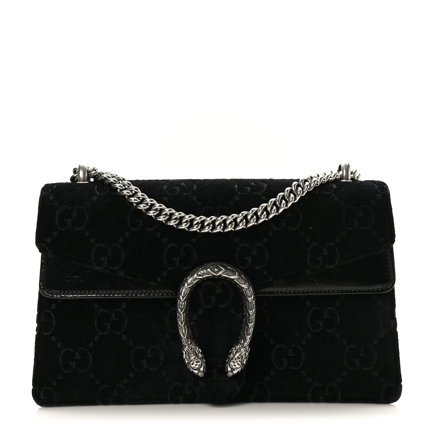 Gucci Velvet GG Monogram Small Dionysus Shoulder Bag Black 1 of 10
