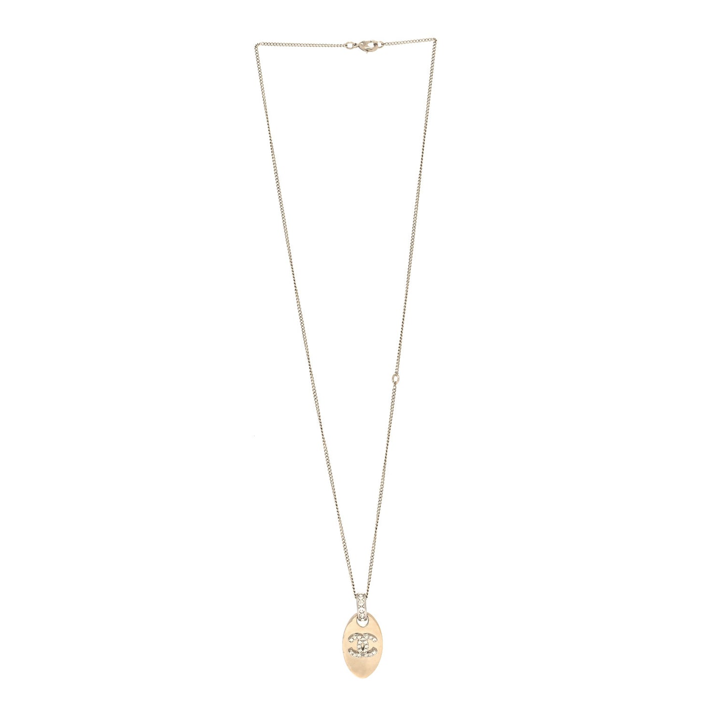 Crystal CC Medallion Necklace Gold