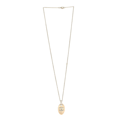 Chanel Crystal CC Medallion Necklace Gold 3 of 5