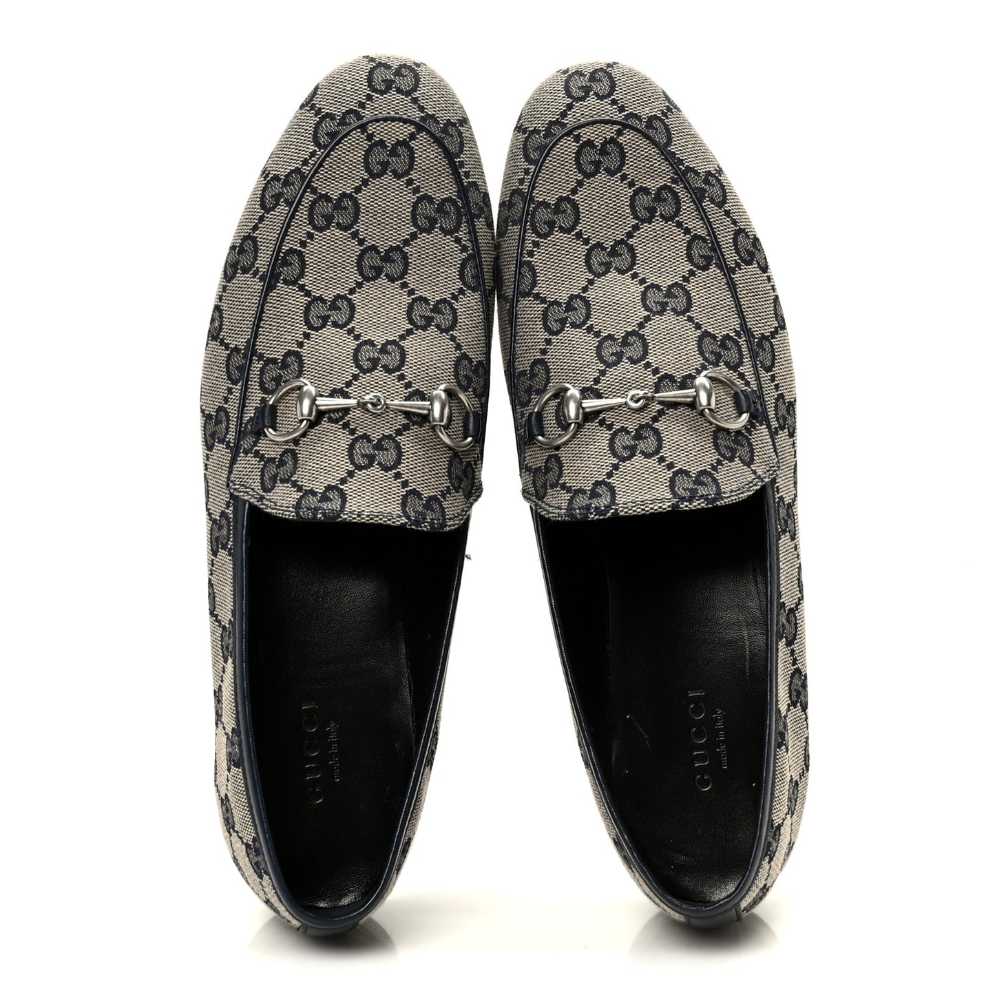 Monogram Malaga Kid Horsebit Womens Jordaan Loafers 38.5 Beige Blue