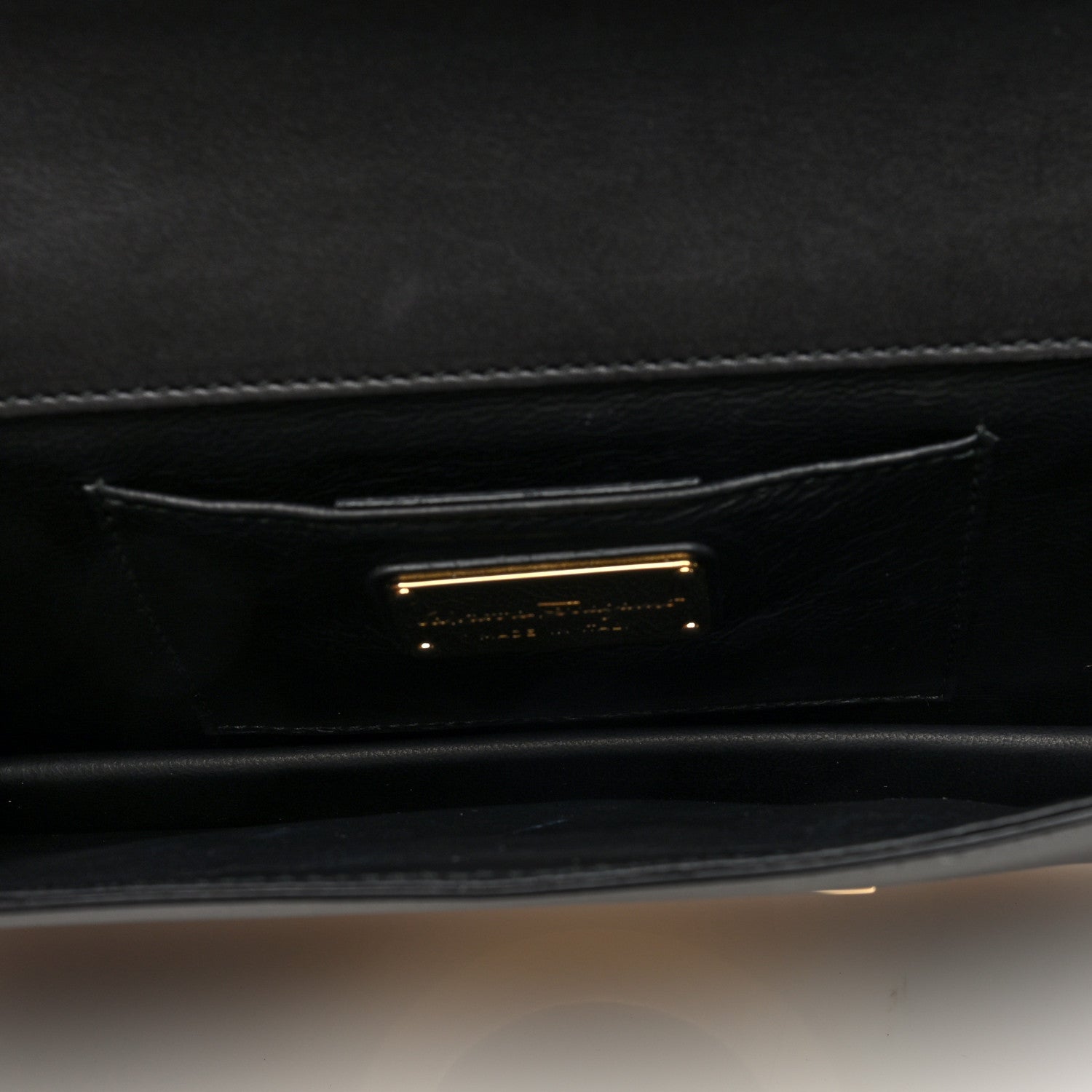 Salvatore Ferragamo Calfskin Thalia Clutch With Chain Black 5 of 9