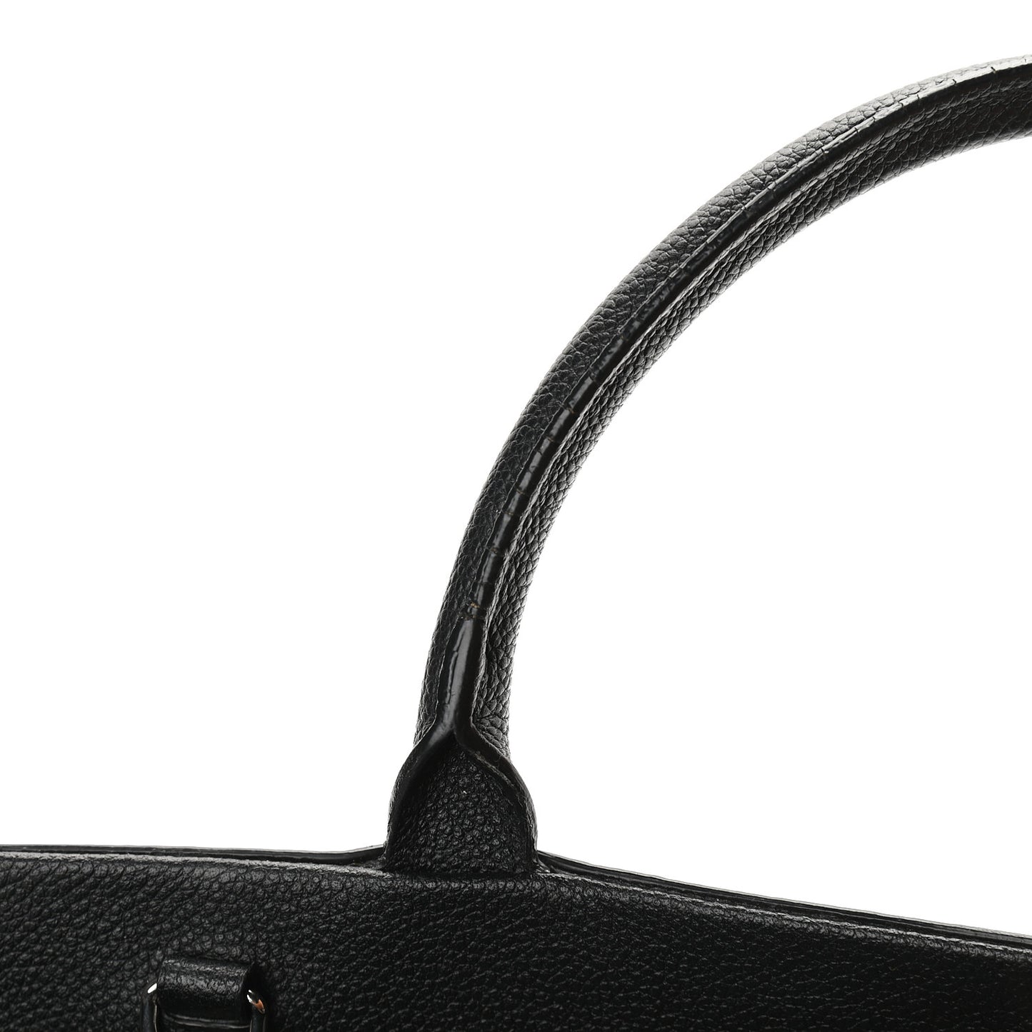 Grained Calfskin Medium Cabas Rive Gauche Black