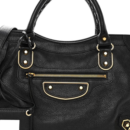 Balenciaga Chevre Gold Metallic Edge Hardware City Black 8 of 14