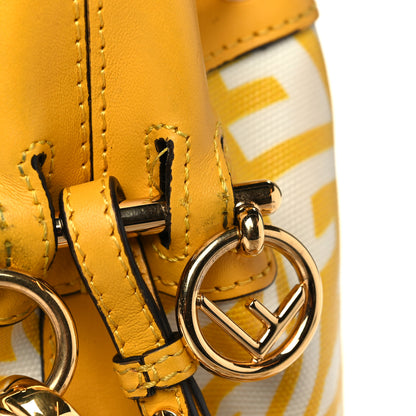 Fendi X SARAH COLEMAN Glazed Canvas Vitello King F is Fendi FF Vertigo Mini Mon Tresor Bucket Bag Mimosa White 7 of 8
