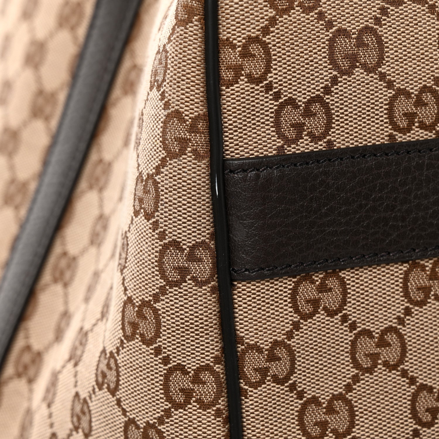 Gucci Monogram Dollar Calfskin Boston Duffle Bag Beige Ebony Testa di Moro Marrone Scuro 12 of 12