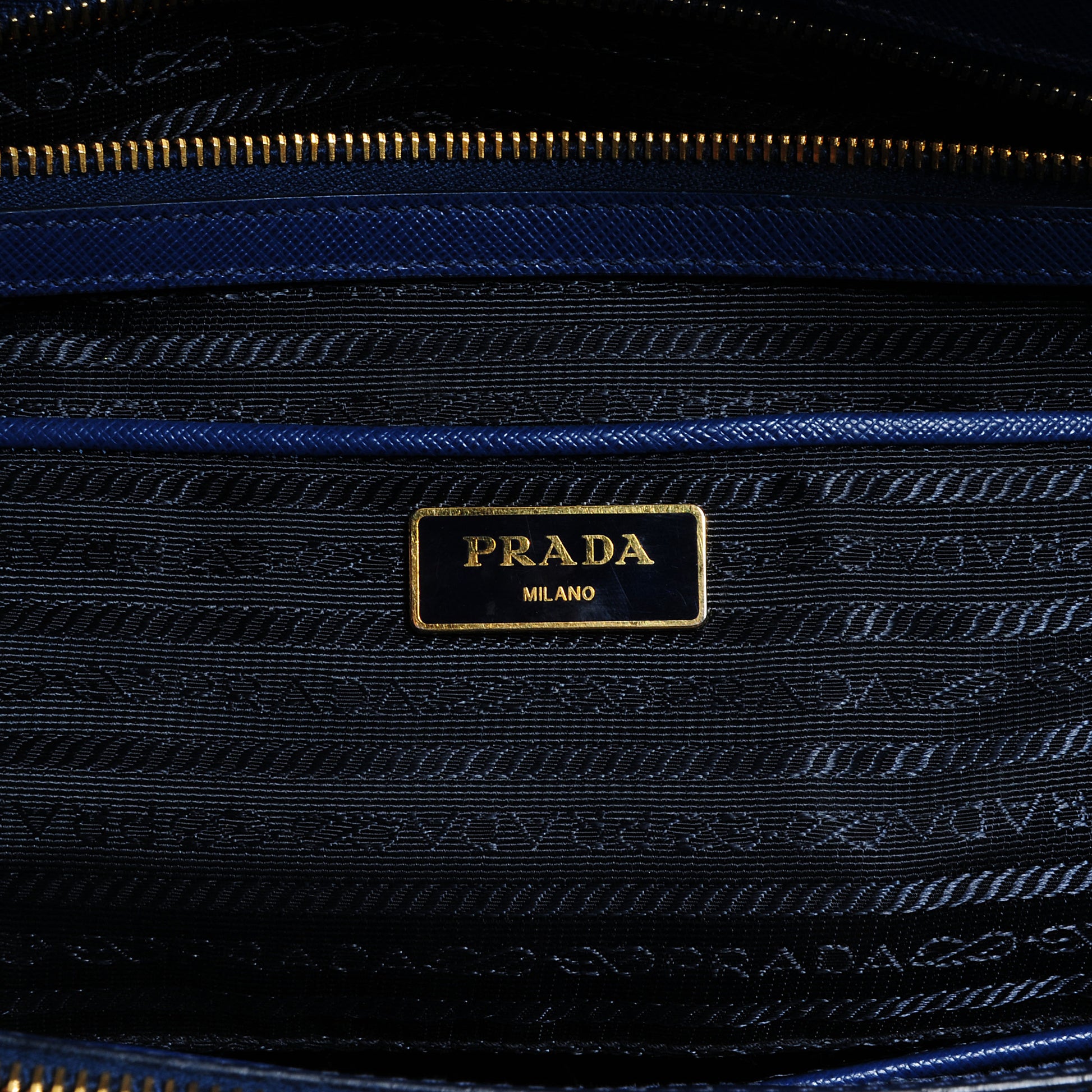 Prada Saffiano Lux Medium Double Zip Tote Bluette 6 of 10